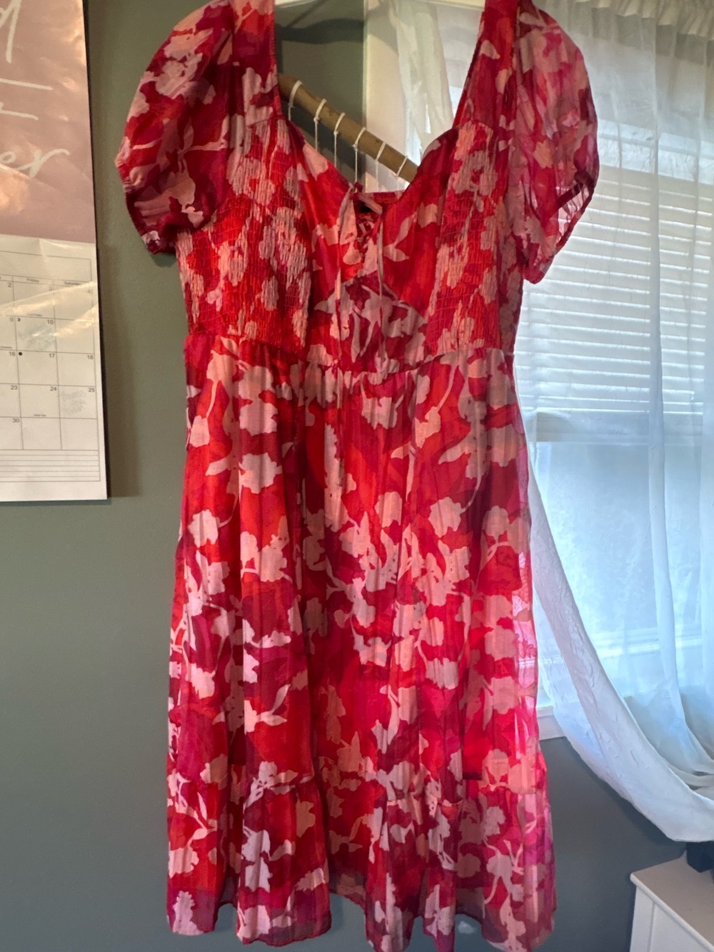 torrid Red and Pink Floral Midi Dress